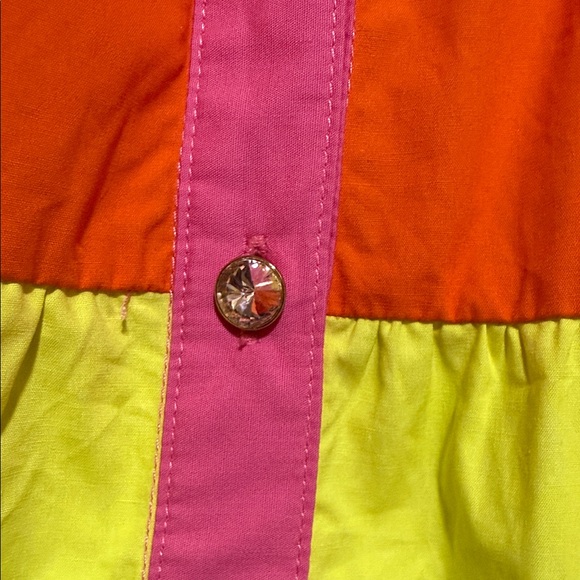 QUEEN OF SPARKLES Colorful Striped Mini Dress babydoll swing tiered - Picture 4 of 8